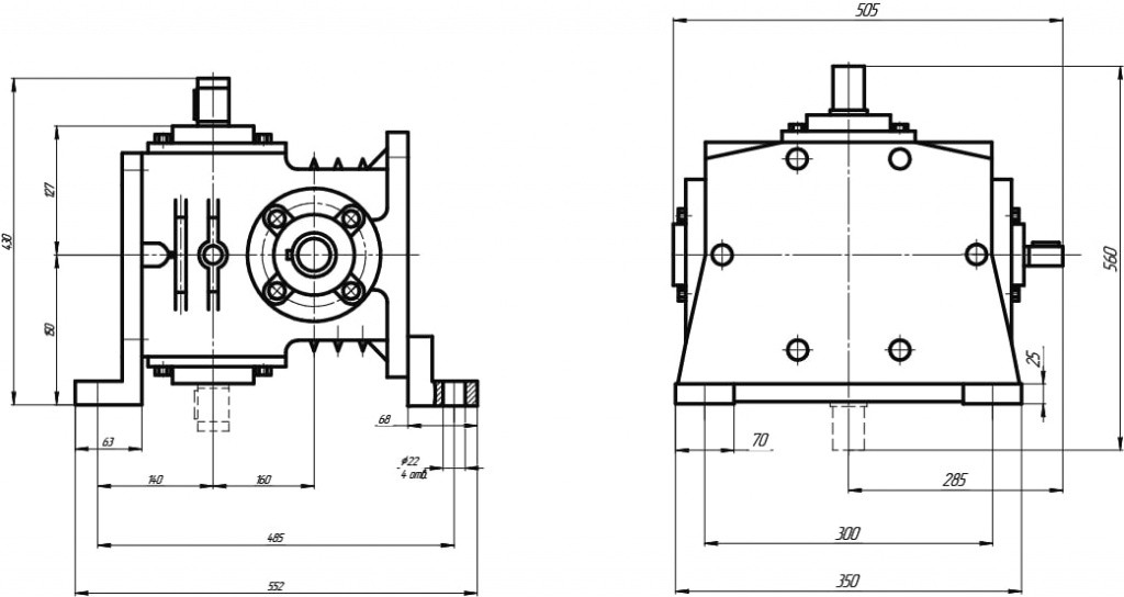 1Ч-160 Варианты сборки 51 (52535661626366) вариант крепления 3(4) вариант расположения червячной пары 4(3).jpg